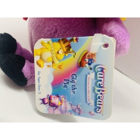 Care Bears Gig the Pig Purple Plush Stuffed Animal 2004 Play Along Toy w/ Tags - Picture 8 of 14